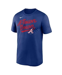 Nike Men's Royal Atlanta Braves 2025 City Connect Team Phrase Script Legend Performance T-Shirt