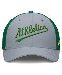Nike Men's Gray/Green Athletics Rise Swoosh Performance Flex Hat