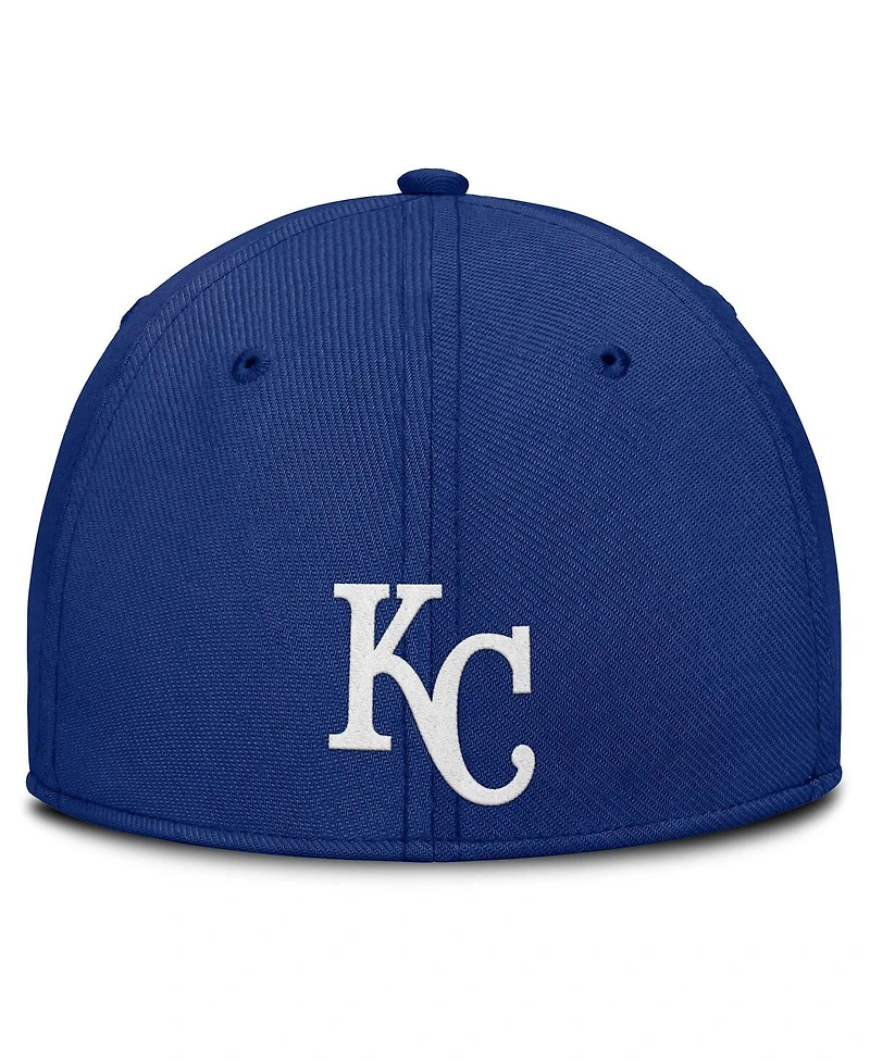 Nike Men's Gray/Royal Kansas City Royals Rise Swoosh Performance Flex Hat
