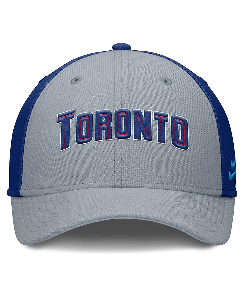Nike Men's Gray/Royal Toronto Blue Jays Rise Swoosh Performance Flex Hat