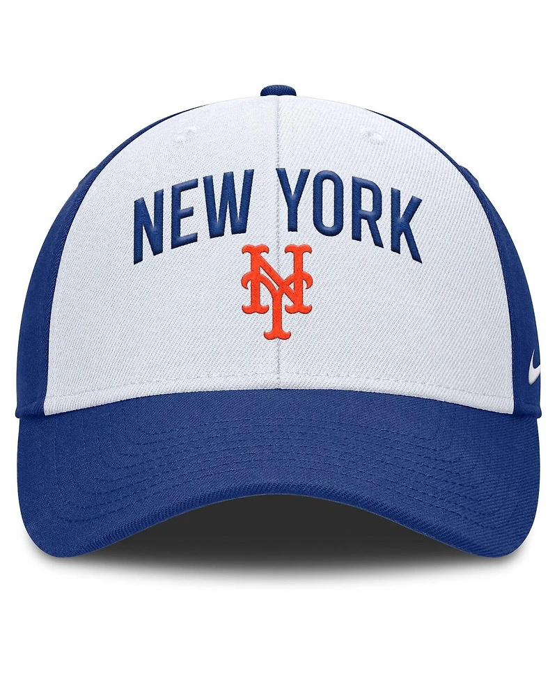 Nike Men's White/Royal New York Mets Club Performance Adjustable Hat