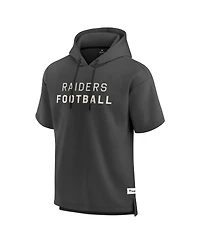Fanatics Men's Charcoal Las Vegas Raiders Elements Future Ground Lettering Short Sleeve Pullover Hoodie
