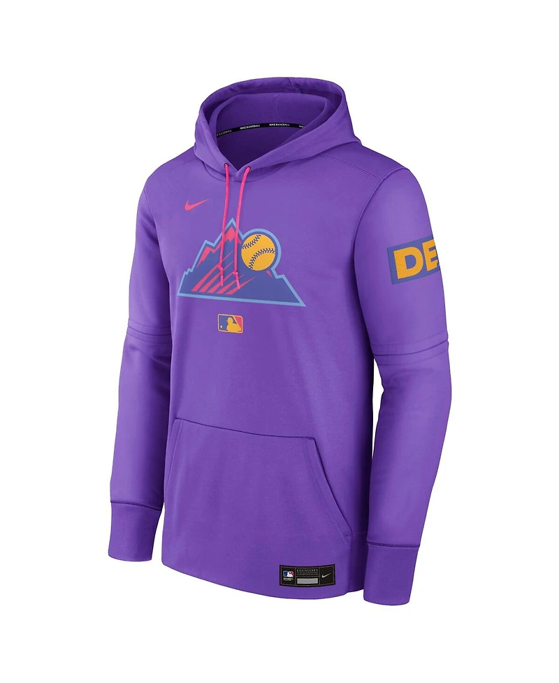 Nike Men's Purple Colorado Rockies 2025 City Connect Authentic Collection Therma Pullover Hoodie