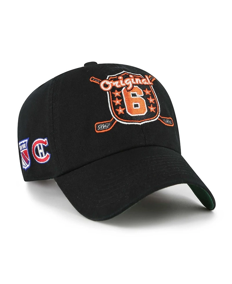'47 Brand Men's Black Original 6 Cross Sticks Clean Up Adjustable Hat