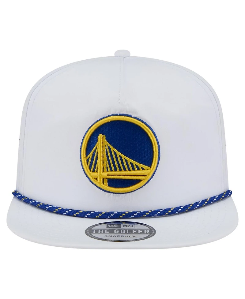 New Era Men's White Golden State Warriors Performance Rope Golfer Adjustable Hat