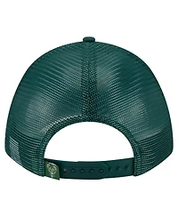 New Era Men's Hunter Green Milwaukee Bucks Minimalist A-Frame 9FORTY Trucker Hat