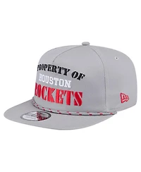 New Era Men's Gray Houston Rockets Throwback Property Of Golfer Snapback Hat