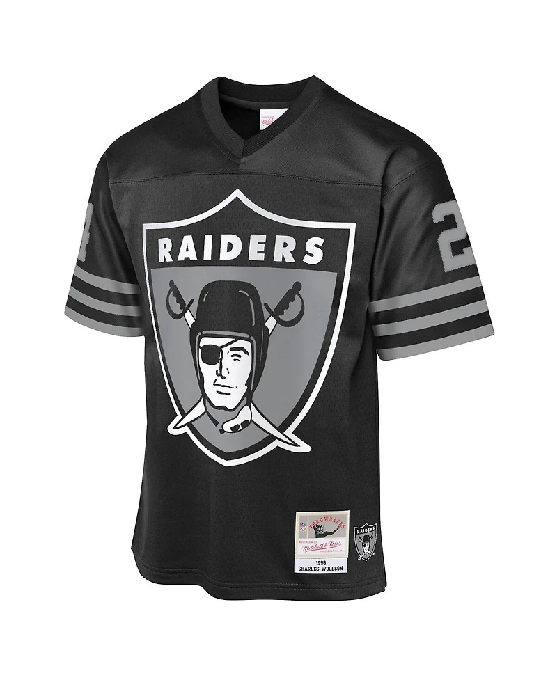 Mitchell & Ness Big Boys and Girls Charles Woodson Black Las Vegas Raiders 1998 Throwback Fashion Jersey