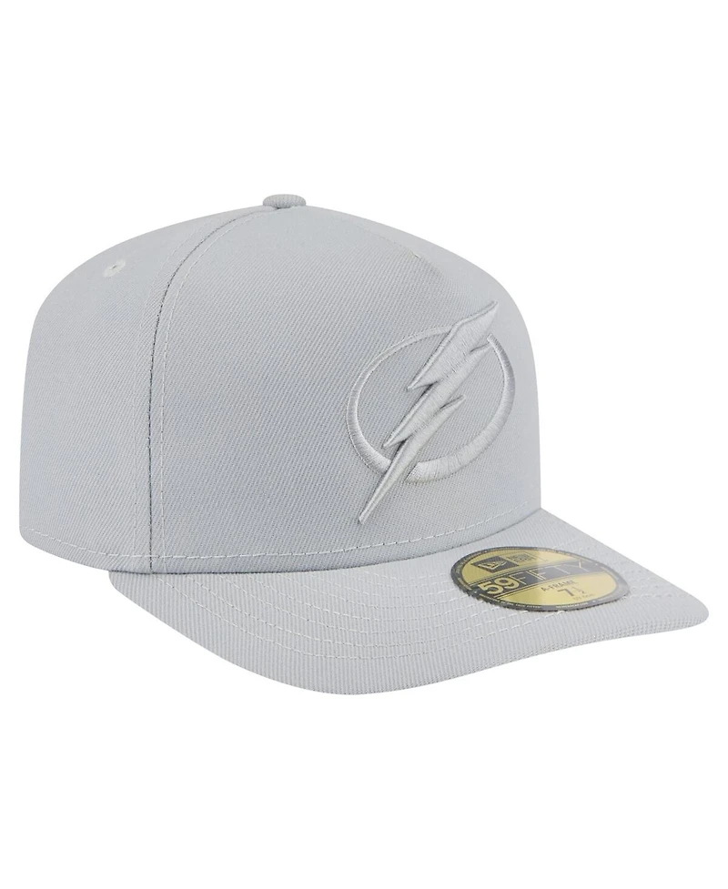 New Era Men's Gray Tampa Bay Lightning Color Pack A-Frame 59FIFTY Fitted Hat