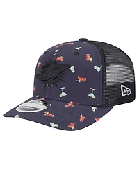 New Era Men's Navy/Black Miami Dolphins Adventure Drinks Pattern 9SEVENTY Stretch Snap Hat