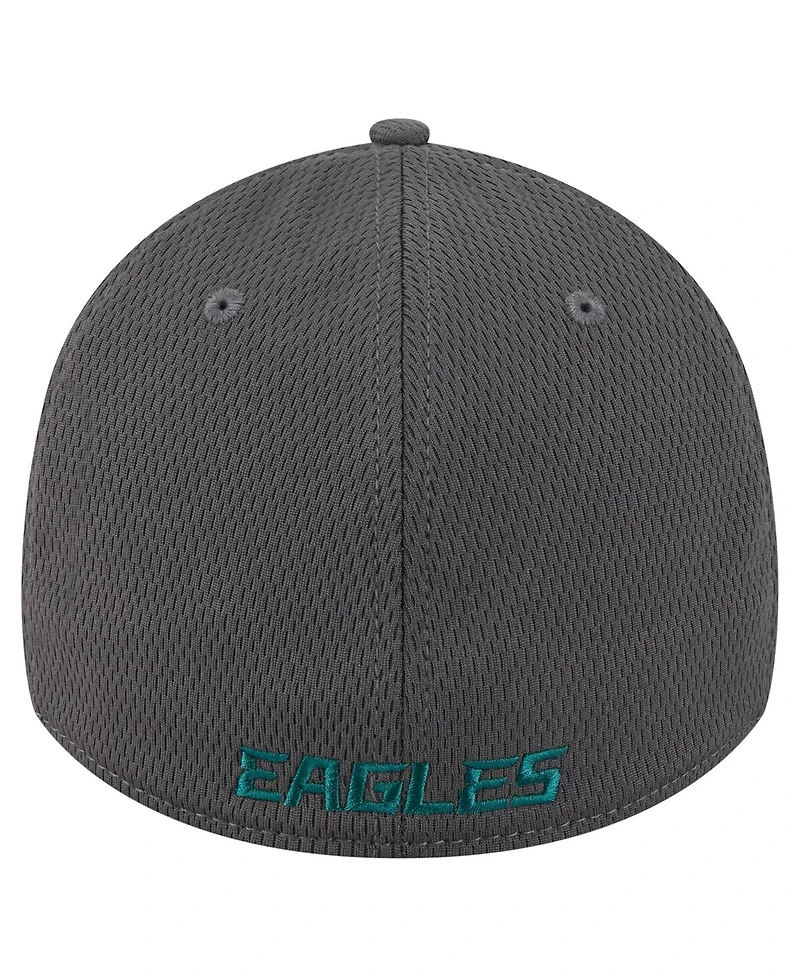 New Era Men's Graphite Philadelphia Eagles Main 39THIRTY Flex Hat