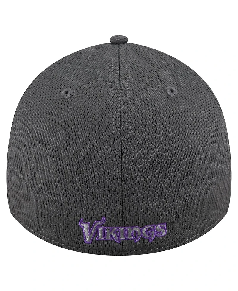 New Era Men's Graphite Minnesota Vikings Main 39THIRTY Flex Hat