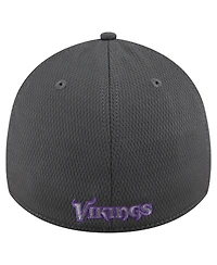 New Era Men's Graphite Minnesota Vikings Main 39THIRTY Flex Hat