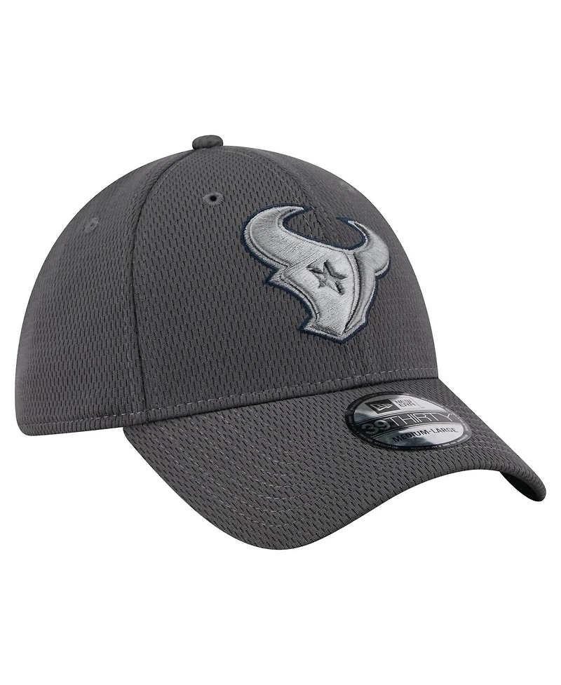 New Era Men's Graphite Houston Texans Main 39THIRTY Flex Hat