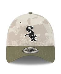 New Era Men's Light Beige/Olive Chicago White Sox 2025 Armed Forces Day 9TWENTY Adjustable Hat