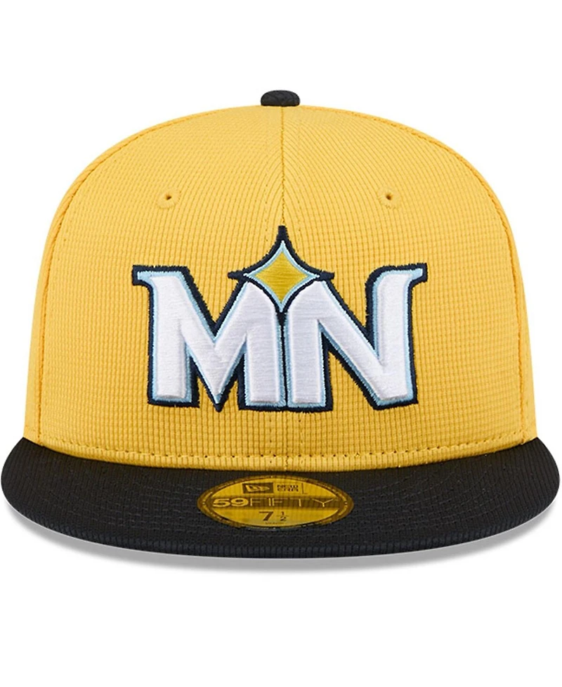 New Era Men's Yellow/Black Minnesota Twins City Connect Batting Practice 59FIFTY Fitted Hat