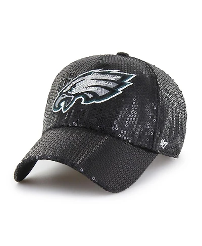 '47 Brand Women's Black Philadelphia Eagles Dazzle Clean Up Adjustable Hat