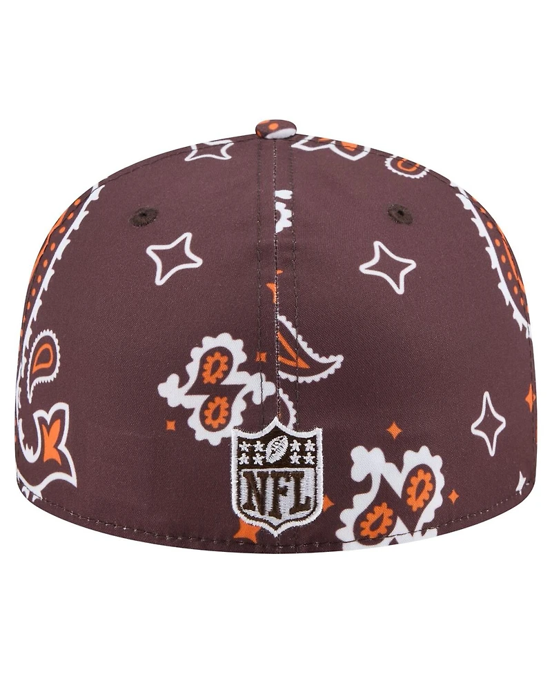 New Era Men's Brown Cleveland Browns Paisley 59FIFTY Fitted Hat