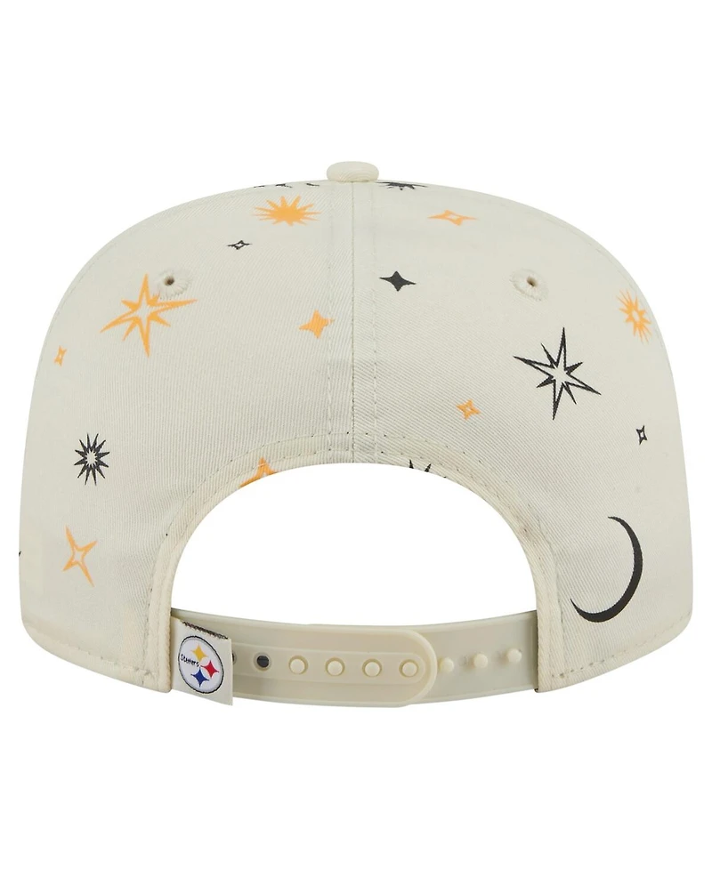 New Era Men's Cream Pittsburgh Steelers Celestial Golfer Adjustable Hat