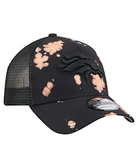New Era Men's Black Denver Broncos Bleached 9FORTY A-Frame Adjustable Hat