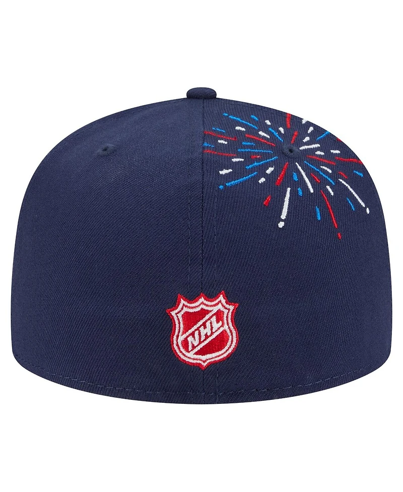 New Era Men's Navy Jersey Devils Americana Fireworks 59FIFTY Fitted Hat
