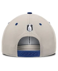 Fanatics Men's Blue/Gray Toronto Maple Leaf's 2025 Stanley Cup Playoffs Locker Room Trucker Adjustable Hat