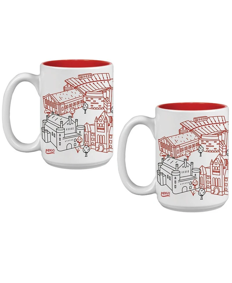 Indigo Falls Wisconsin Badgers 15oz. Campus Line Art Coffee Mug 2-Pack