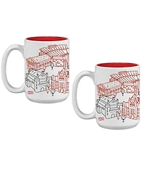 Indigo Falls Wisconsin Badgers 15oz. Campus Line Art Coffee Mug 2-Pack