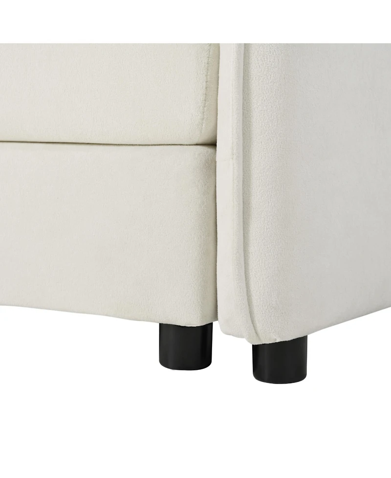 Streamdale Deep Seat Chenille Sectional Sofa with Ottoman