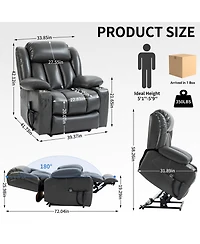 Streamdale Power Lift Massage Recliner Chair with 8 Massage Points, Gray