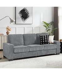 Streamdale 83.86"Corduroy Fabric sofa,Modern Compressed Couch,3-Seater Sofa, Furniture for Living Room,Bedroom,office