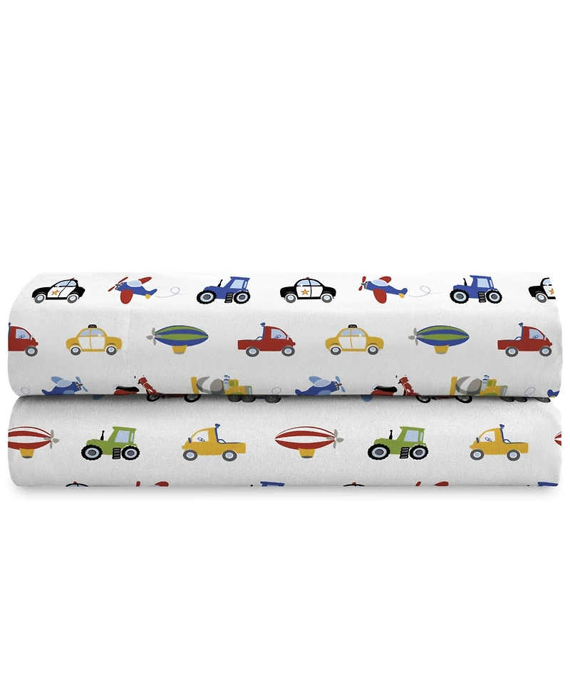 Dream Factory Trains Trucks 4-Pc. Sheet Set, Full