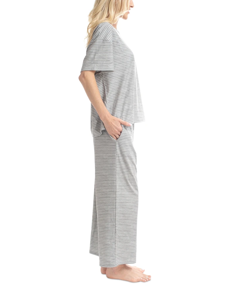 Muk Luks Women's Nautical Ribbed Lounge Pajama Set