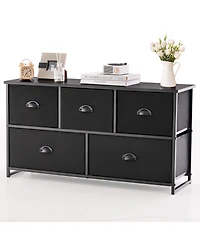 Dresser Storage Tower with 5 Foldable Cloth Storage Cubes