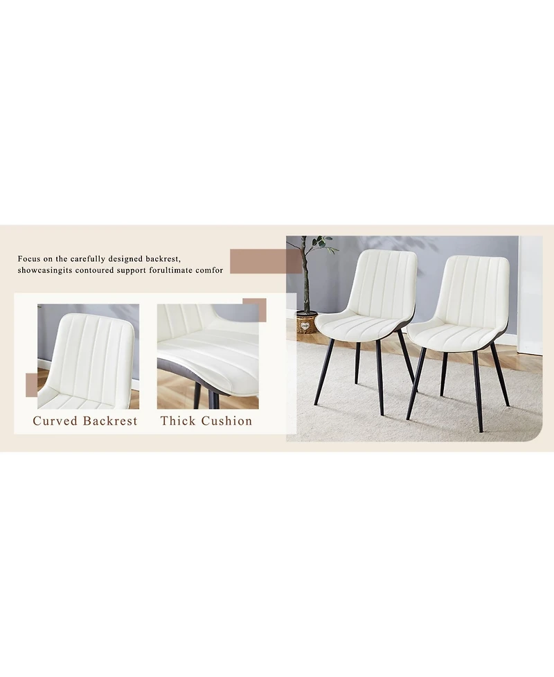 Streamdale Black Marble Dining Set - 55" Table & 4 Pu Chairs