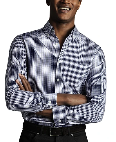 Charles Tyrwhitt Men's Slim Fit Long Sleeve Wrinkle-Resistant Button-Down Shirt