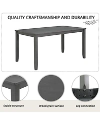 Streamdale 6-Piece Grey Dining Table Set with Bench