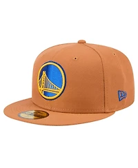 New Era Men's Tan Golden State Warriors Color Pack 59FIFTY Fitted Hat