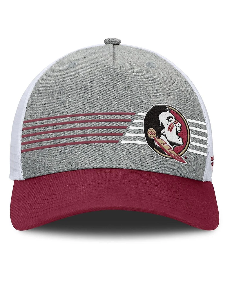 Fanatics Men's Heather Gray/Garnet Florida State Seminoles Profile Trucker Adjustable Hat