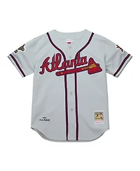 Mitchell & Ness Men's Fred McGriff Gray Atlanta Braves 1995 Throwback Authentic Jersey