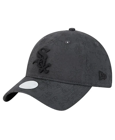 New Era Women's Black Chicago White Sox Tonal Floral 9TWENTY Adjustable Hat
