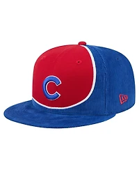 New Era Men's Royal/Red Chicago Cubs Retro Split Corduroy Snapback Hat