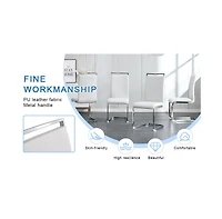 Streamdale Elegant Glass Dining Set with 6 White Pu Chairs