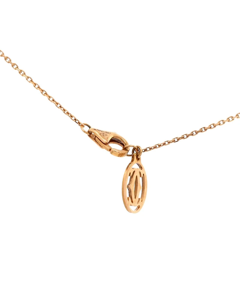 Pre-Owned Cartier Cross Pendant Necklace 18K Rose Gold with Pink Sapphires