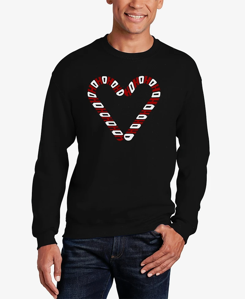 La Pop Art Men's Candy Canes Word Crewneck Sweatshirt