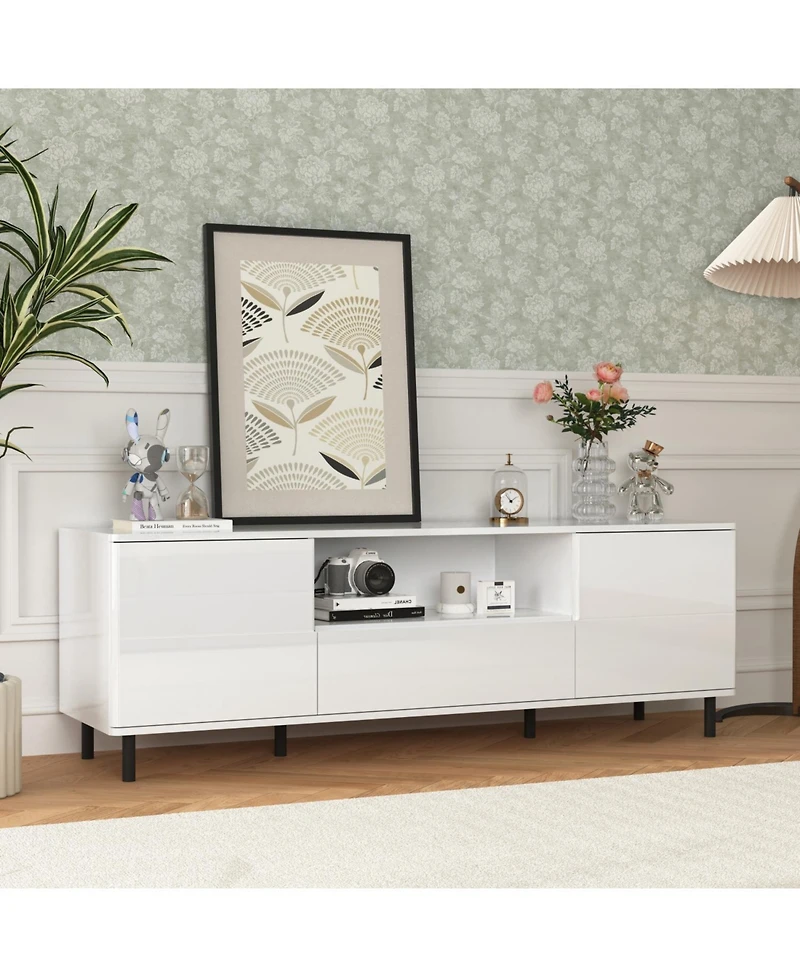 Streamdale Modern Tv Stand with Storage, Cloud White, 63-inch