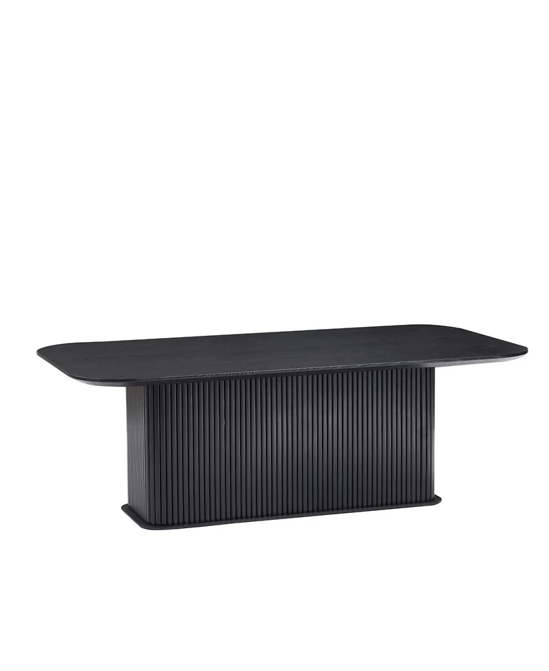 Streamdale Coffee Table Black Oak Wood Surface and Black Metel Feet