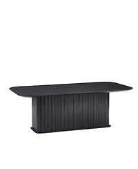 Streamdale Coffee Table Black Oak Wood Surface and Black Metel Feet
