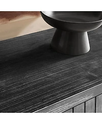 Streamdale 59" Curved Vintage Sideboard with Large Handles and Adjustable Shelves (Antique Black)
