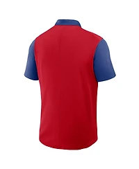 Nike Men's Red/Royal Atlanta Braves Cooperstown Collection Color-Block Victory Performance Polo Shirt